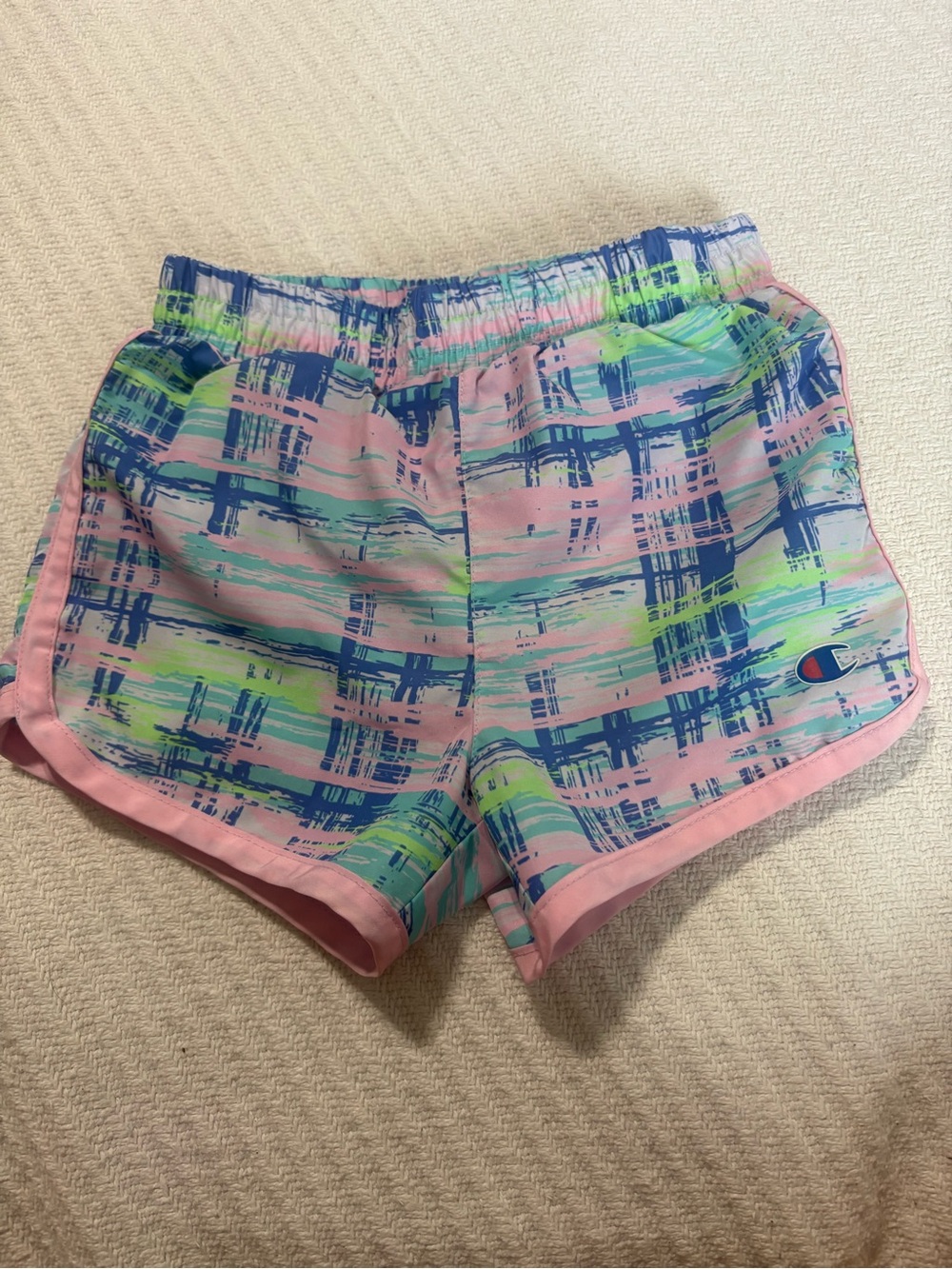 Champion Pink Multi-Color Printed Athletic Running Shorts Toddler Girl 2T